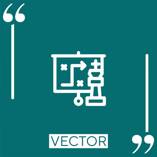 Icono Vector Estrategia Icono Lineal Línea Acariciada Editable — Vector de stock