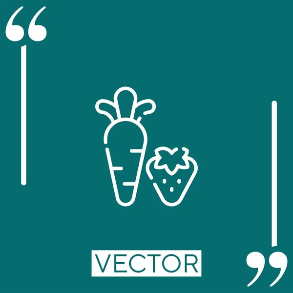 Icono Vector Vegetal Icono Lineal Línea Acariciada Editable — Vector de stock