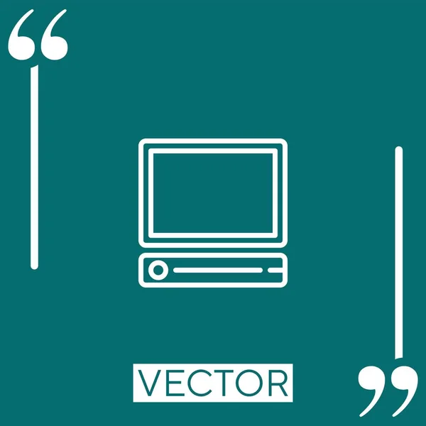 Ícone Vetor Computador Ícone Linear Linha Curso Editável — Vetor de Stock