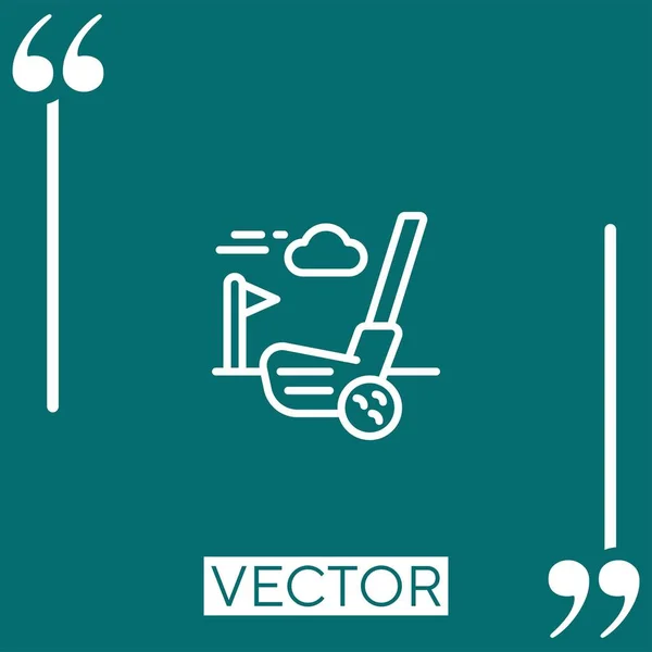 Ícone Vetor Golfe Ícone Linear Linha Curso Editável — Vetor de Stock