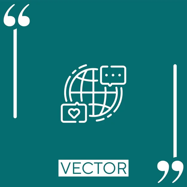 Internet Vektorsymbol Lineares Symbol Bearbeitbare Strichlinie — Stockvektor