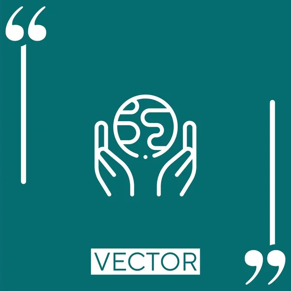 Planet Vector Icon Linear Icon Редактируемая Линия — стоковый вектор