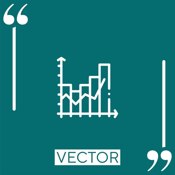 Balkendiagramm Vektorsymbol Lineares Symbol Bearbeitbare Strichlinie — Stockvektor