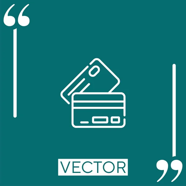 Icône Vectorielle Crédit Icône Linéaire Ligne Caressée Modifiable — Image vectorielle