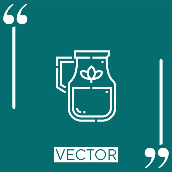 Icono Del Vector Aceite Icono Lineal Línea Acariciada Editable — Vector de stock