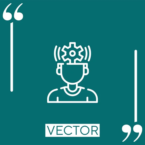 Ícone Vetor Psicologia Ícone Linear Linha Curso Editável — Vetor de Stock