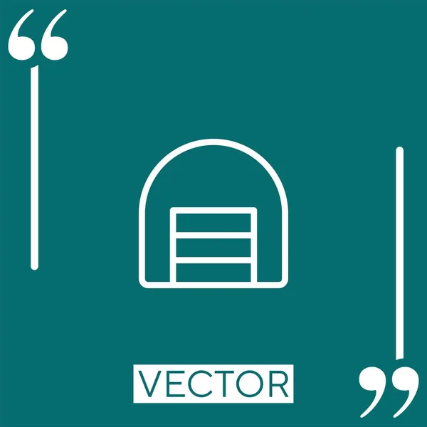 Ícone Vetor Telhado Ícone Linear Linha Curso Editável — Vetor de Stock