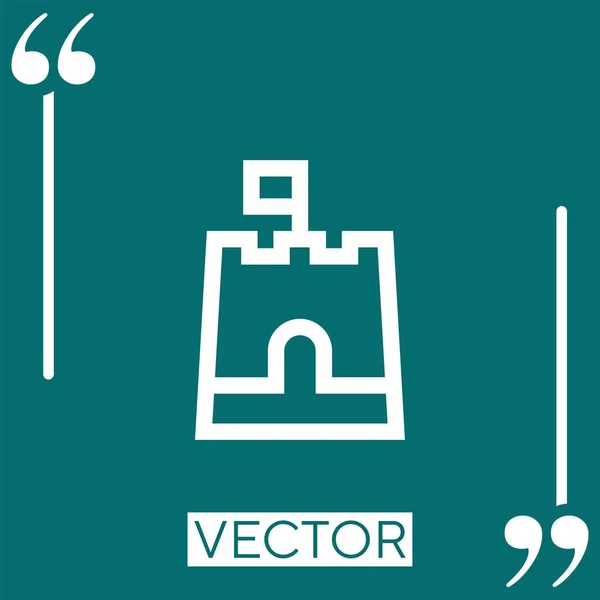 Векторная Иконка Замка Песка Редактируемая Линия — стоковый вектор