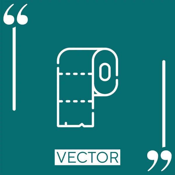 Icono Del Vector Papel Higiénico Icono Lineal Línea Carrera Editable — Vector de stock