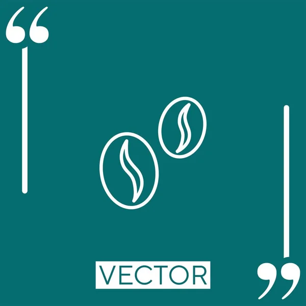 Zwei Kaffeebohnen Vektorsymbol Lineares Symbol Editierbare Strichlinie — Stockvektor