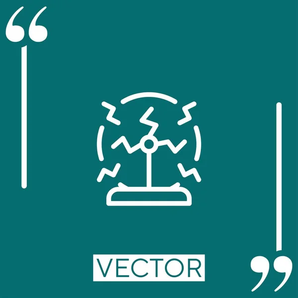 Vector Onda Icono Lineal Línea Acariciada Editable — Archivo Imágenes Vectoriales