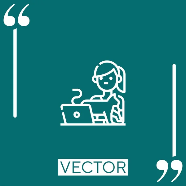 Ícone Vetor Trabalho Ícone Linear Linha Encadeada Editável — Vetor de Stock