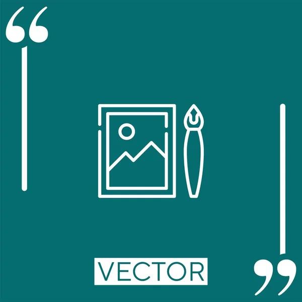 Művészeti Vektor Ikon Lineáris Ikon Szerkeszthető Vonal — Stock Vector