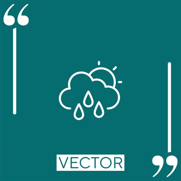 Cloudy Vector Icon Icono Lineal Línea Acariciada Editable — Vector de stock