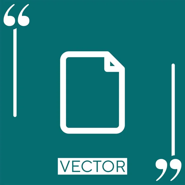 Dokument Vektor Symbol Lineares Symbol Bearbeitbare Strichlinie — Stockvektor