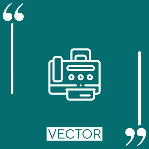 Fax Ícone Vetor Máquina Ícone Linear Linha Encadeada Editável — Vetor de Stock