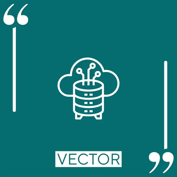 Hosting Vektor Symbol Lineares Symbol Bearbeitbare Strichlinie — Stockvektor