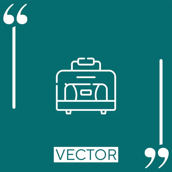 Ícone Vetor Bagagem Ícone Linear Linha Encadeada Editável — Vetor de Stock