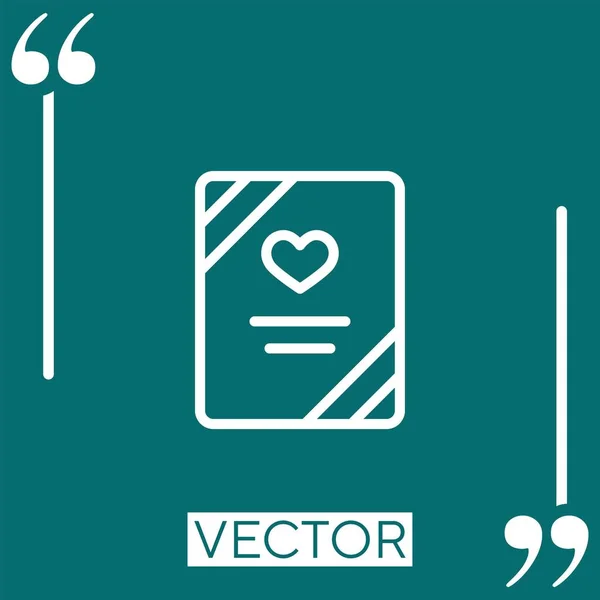 Ícone Vetorial Certificação Casamento Ícone Linear Linha Encadeada Editável — Vetor de Stock