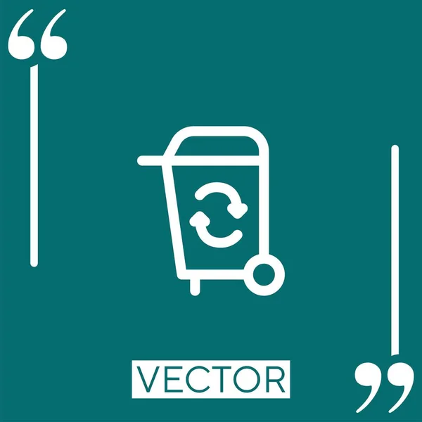 Reciclaje Bin Vector Icono Icono Lineal Línea Acariciada Editable — Vector de stock