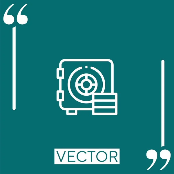 Caja Fuerte Icono Vectorial Icono Lineal Línea Carrera Editable — Vector de stock