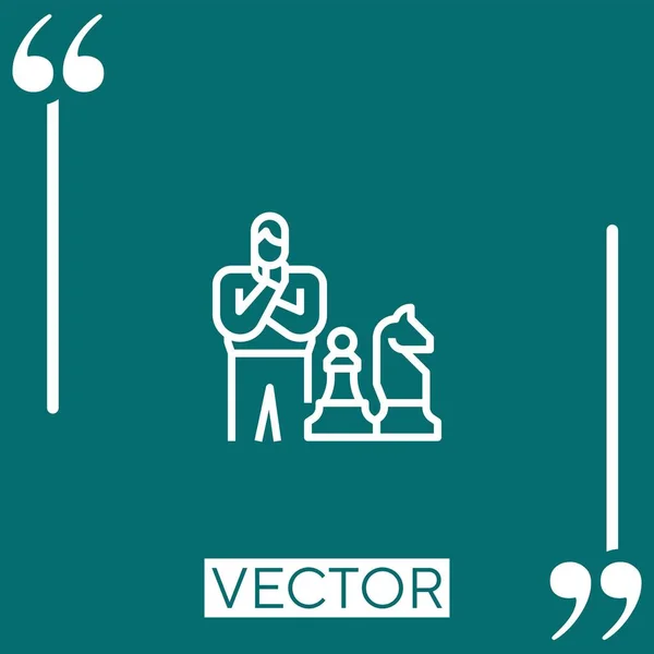 Icono Vector Estrategia Icono Lineal Línea Acariciada Editable — Vector de stock