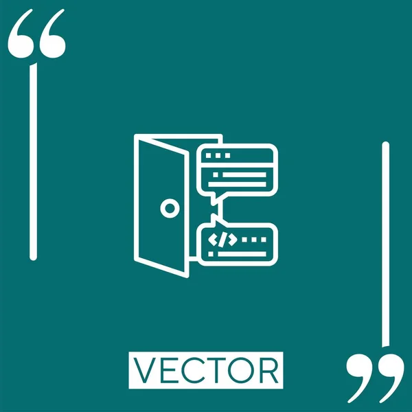 Ícone Vetor Backend Ícone Linear Linha Encadeada Editável — Vetor de Stock