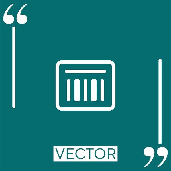 Barcode Vektorsymbol Lineares Symbol Bearbeitbare Strichlinie — Stockvektor