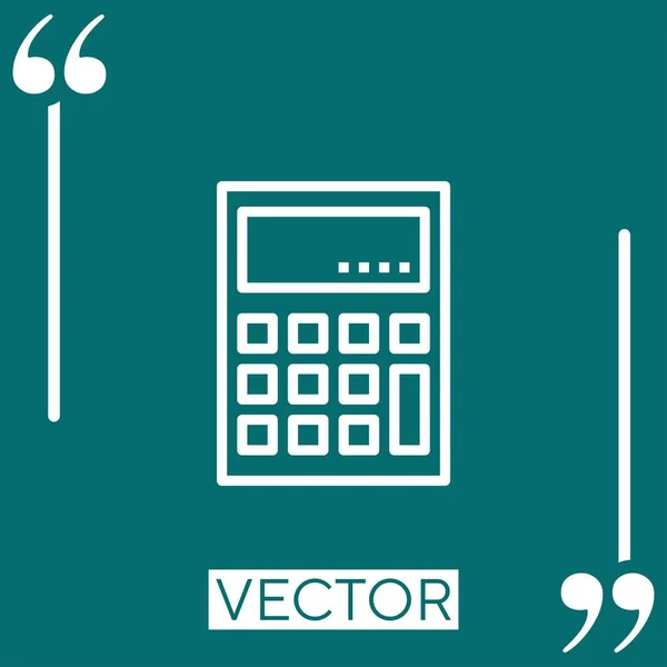 Calculator Vector Icon Linear Icon Editable Stroked Line — Stock Vector
