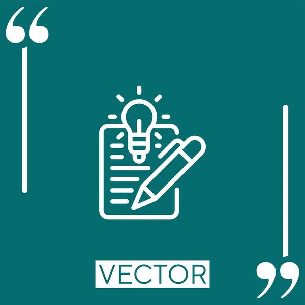 Creativo Icono Vectorial Escritura Icono Lineal Línea Carrera Editable — Vector de stock