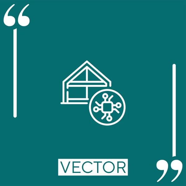 Smart House Vector Icon Icono Lineal Línea Carrera Editable — Vector de stock