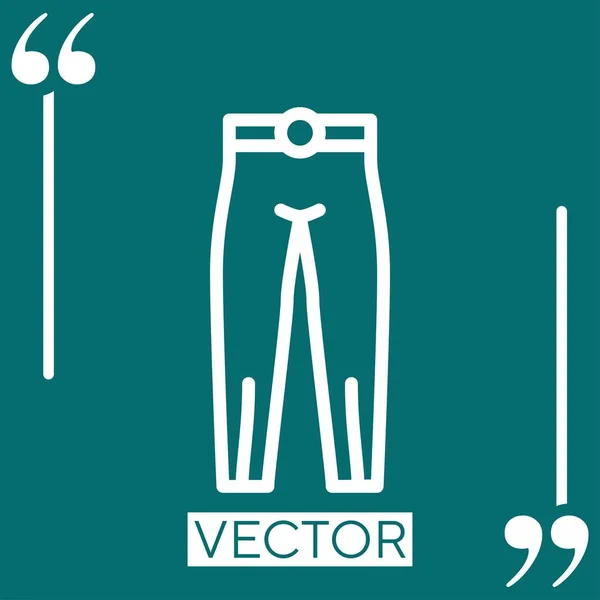 Hosen Vektor Symbol Lineares Symbol Editierbare Strichlinie — Stockvektor