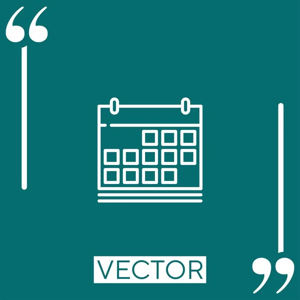 Icono Vector Calendario Icono Lineal Línea Carrera Editable — Archivo Imágenes Vectoriales