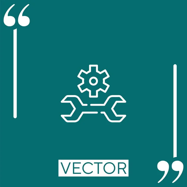 Ícone Vetor Engenharia Ícone Linear Linha Curso Editável — Vetor de Stock