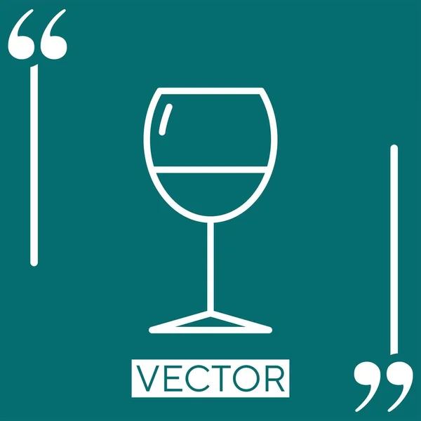 Copo Vidro Vinho Ícone Vetor Ícone Linear Linha Curso Editável — Vetor de Stock