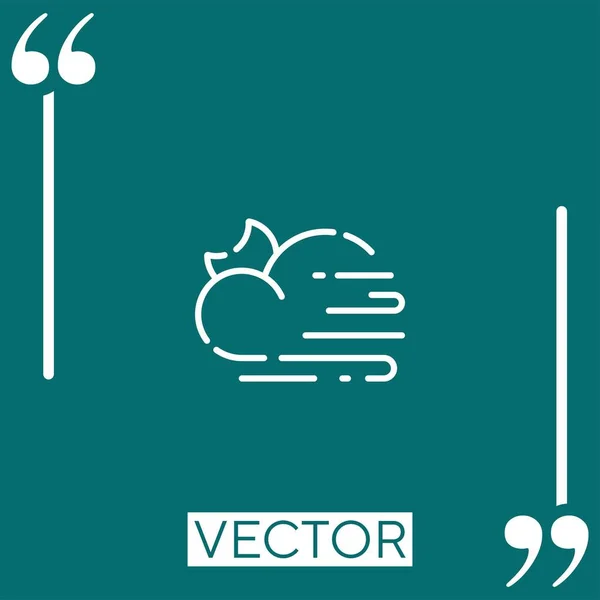 Ícone Vetor Vento Ícone Linear Linha Encadeada Editável — Vetor de Stock