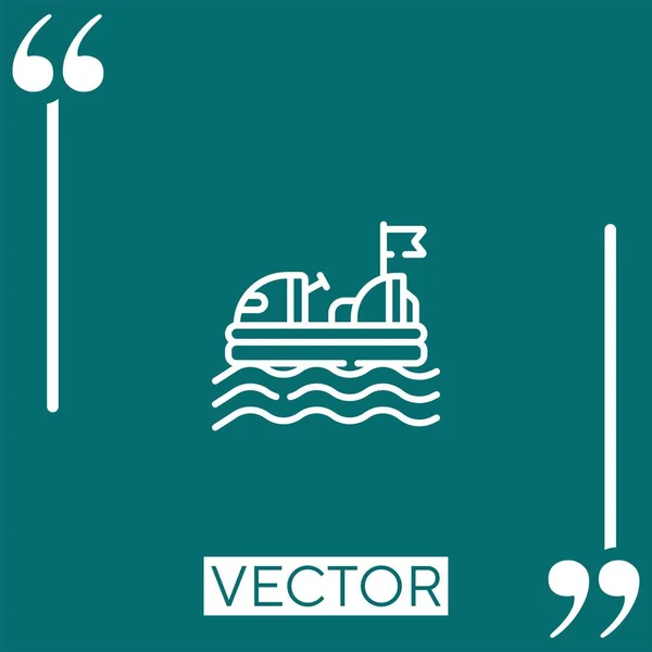 Bumper Boats Vector Icon Linear Icon Editable Stroked Line — Stock Vector