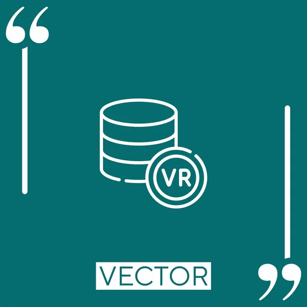 Base Datos Vector Icono Icono Lineal Línea Carrera Editable — Vector de stock