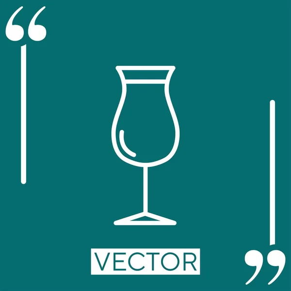 Beber Copo Vetor Ícone Ícone Linear Linha Curso Editável — Vetor de Stock