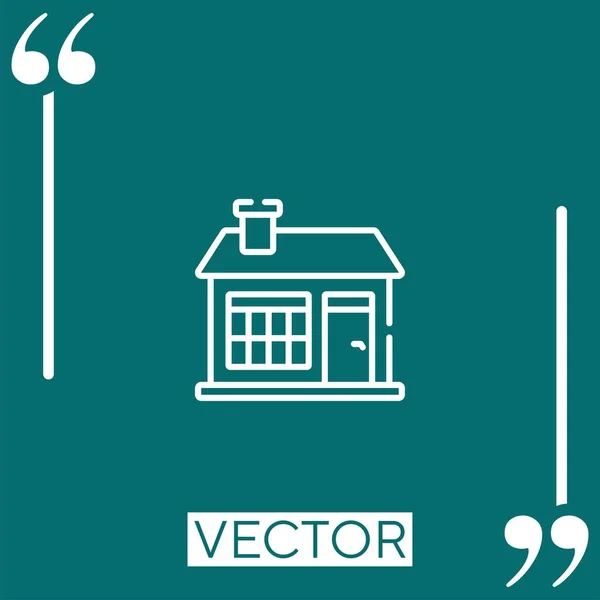 Icono Del Vector Casa Icono Lineal Línea Carrera Editable — Vector de stock