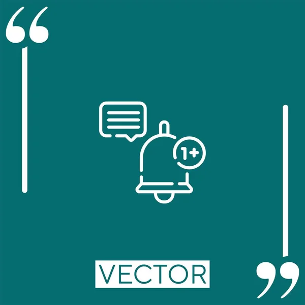 Icône Vectorielle Notification Icône Linéaire Ligne Caressée Modifiable — Image vectorielle