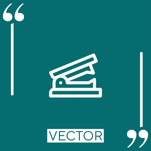 Ícone Vetor Removedor Grampeador Ícone Linear Linha Curso Editável —  Vetores de Stock