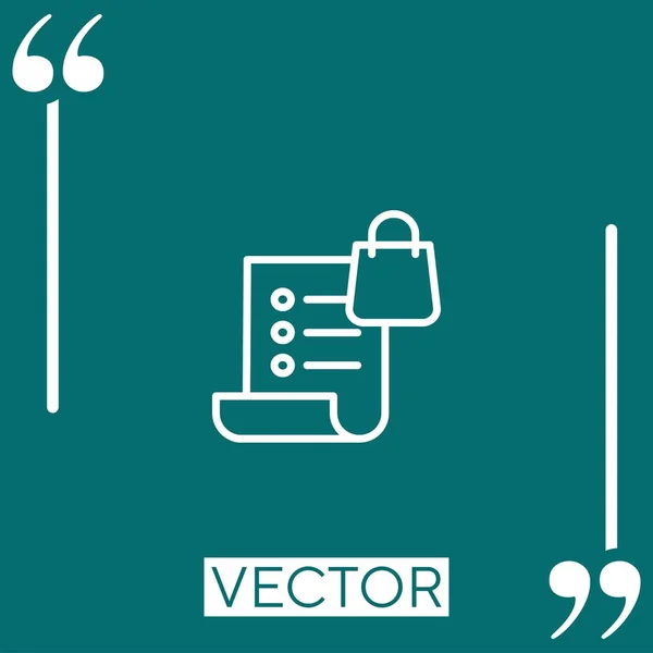 Wishlist Vector Icon Icono Lineal Línea Acariciada Editable — Vector de stock