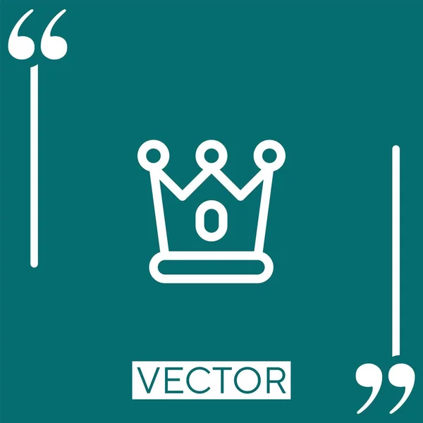 Couronne Icône Vectorielle Icône Linéaire Ligne Caressée Modifiable — Image vectorielle