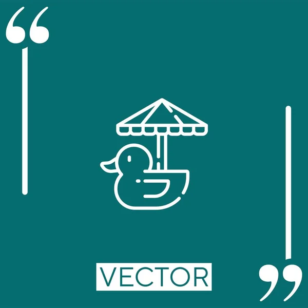 Duck Vector Icon Icona Lineare Linea Tracciata Modificabile — Vettoriale Stock