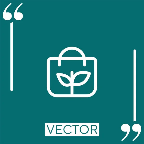 Eco Bag Vektor Symbol Lineares Symbol Bearbeitbare Strichlinie — Stockvektor