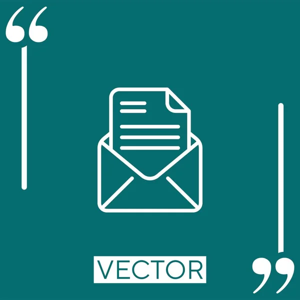 Icona Vettoriale Email Icona Lineare Linea Tracciata Modificabile — Vettoriale Stock