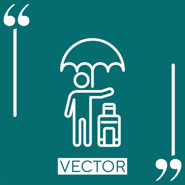 Insurance Vector Icon Linear Icon Editable Stroked Line — Stock Vector