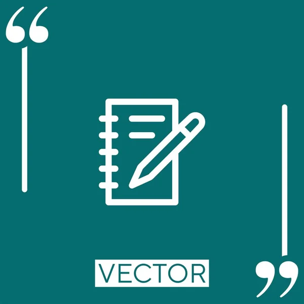 Escritura Icono Vectorial Icono Lineal Línea Carrera Editable — Vector de stock