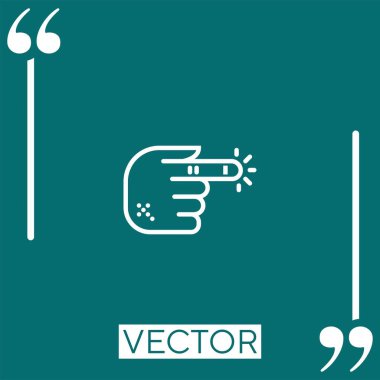 parmak vektörü simgesi doğrusal simgesi. Düzenlenebilir vuruş çizgisi